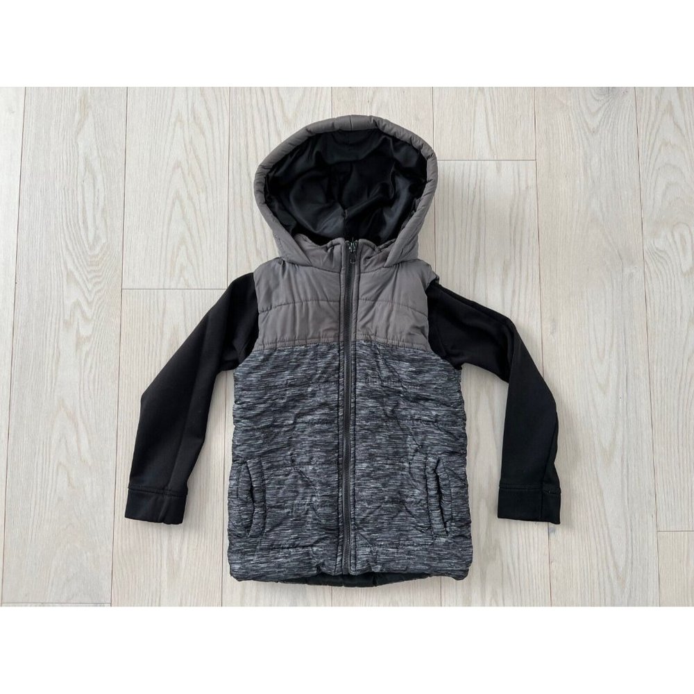Body Glove Kids Boy's Hooded Zip Jacket Black Grey ( 8 )